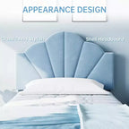 Cadre de lit tapissé COZONY Twin / Twin XL avec tête de lit réglable, velours, lattes robustes, sommier tapissier non nécessaire