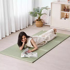 Tapis tatami japonais VEVOR, matelas tatami japonais pliable pleine grandeur (herbe de jonc naturelle), matelas de sol japonais avec envers antidérapant, vert