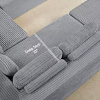 Canapé modulaire en velours côtelé Mjkone 141'' de profondeur, canapé moderne 8 places en forme de U avec pouf mobile