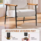 Yaheetech Fauteuil d'appoint du milieu du siècle Fauteuil de lecture avec cadre en métal pour salon, chambre à coucher