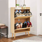 Meuble à chaussures GustoWave avec tiroirs basculants - Organisateur ventilé et anti-odeurs pour 15-20 paires de chaussures, armoire à chaussures anti-basculement