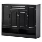 Meuble à chaussures Okak, Meuble de rangement avec 4 portes, 1 tiroir et étagères réglables, Meuble d'entrée pour Entrée, Salon