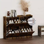 Meuble à chaussures Okak, porte-chaussures étroit avec 4 tiroirs et poignée métallique, rangement à chaussures pour entrée, foyer, couloir, chambre à coucher