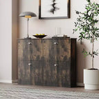 Meuble à chaussures Okak, porte-chaussures étroit avec 4 tiroirs et poignée métallique, rangement à chaussures pour entrée, foyer, couloir, chambre à coucher