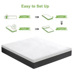 Matelas en mousse à mémoire de forme Gel Wuleitex 10, 12, 14 pouces, fermeté moyenne, sommeil silencieux tous les jours, matelas en boîte