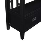 Hostack Table Console de Ferme 91 cm en Bois avec 4 Tiroirs et 1 Étagère de Rangement pour Entrée et Salon, Noir