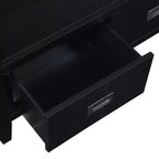 Hostack Table Console de Ferme 91 cm en Bois avec 4 Tiroirs et 1 Étagère de Rangement pour Entrée et Salon, Noir