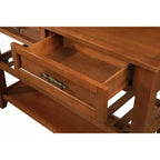 Hostack Table console de 106,7 cm avec 2 tiroirs de rangement et 2 étagères pour salon et salle à manger, marron