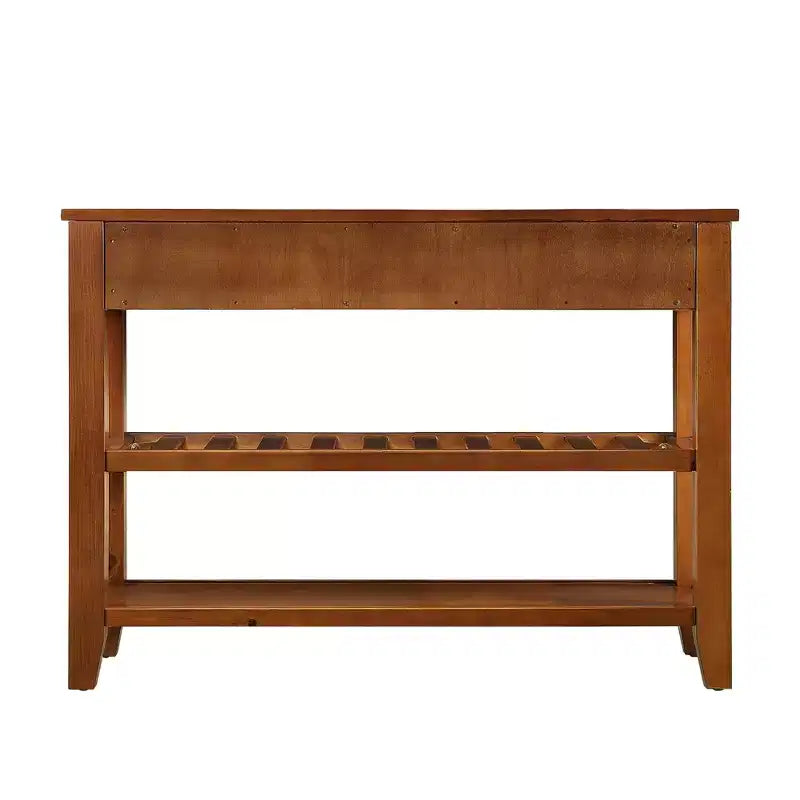 Hostack Table console de 106,7 cm avec 2 tiroirs de rangement et 2 étagères pour salon et salle à manger, marron