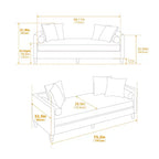 Chaise longue capitonnée en chenille Ashtabula de GDFStudio avec garniture cloutée