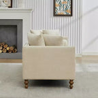 Chaise longue capitonnée en chenille Ashtabula de GDFStudio avec garniture cloutée
