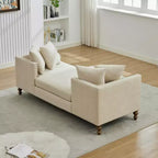 Chaise longue capitonnée en chenille Ashtabula de GDFStudio avec garniture cloutée
