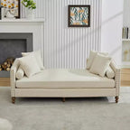 GDFStudio Ashtabula Chenille Upholstered Chaise Lounge with Nailhead Trim