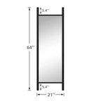 MAYEERTY Miroir pleine longueur en bois massif échelle rectangulaire noyer 63x24x1in sans support