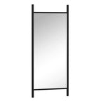 MAYEERTY Miroir pleine longueur en bois massif échelle rectangulaire noyer 63x24x1in sans support