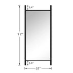 MAYEERTY Miroir pleine longueur en bois massif échelle rectangulaire noyer 63x24x1in sans support