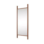 MAYEERTY Miroir pleine longueur en bois massif échelle rectangulaire noyer 63x24x1in sans support