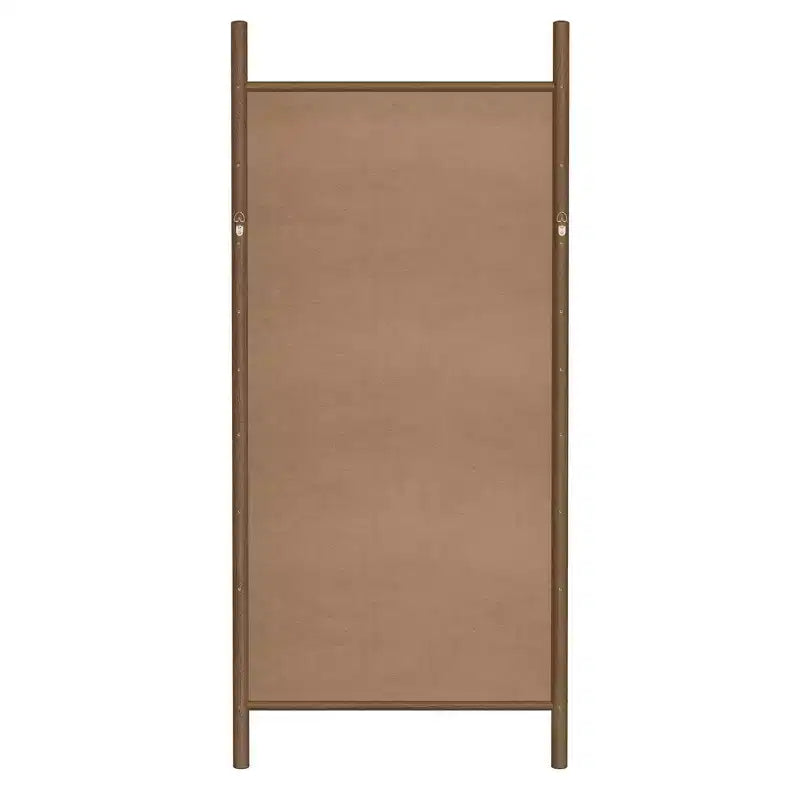 MAYEERTY Miroir pleine longueur en bois massif échelle rectangulaire noyer 63x24x1in sans support