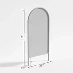 MAYEERTY Miroir pleine longueur en bois massif échelle rectangulaire noyer 63x24x1in sans support