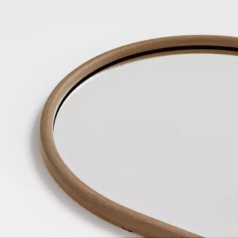 MAYEERTY Miroir pleine longueur en bois massif échelle rectangulaire noyer 63x24x1in sans support