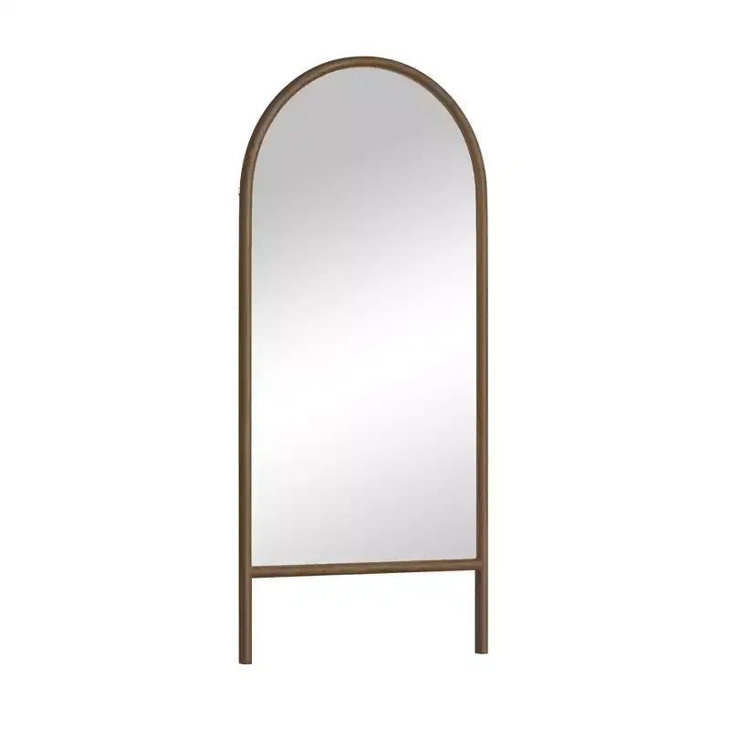 MAYEERTY Miroir pleine longueur en bois massif échelle rectangulaire noyer 63x24x1in sans support