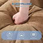 Lit de luxe pour chien Acekool en chenille 5 positions réglable et pliable avec oreillers moelleux, grande chaise longue pour humains et animaux de compagnie