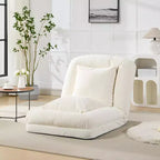 Acekool Chenille 5-Position Adjustable Foldable Sofa Dog Bed with Fluffy Pillows, Oversized Lounger for People and Pets