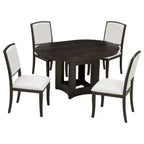 Ensemble de salle à manger rond extensible Whisen Farmhouse avec 4 chaises