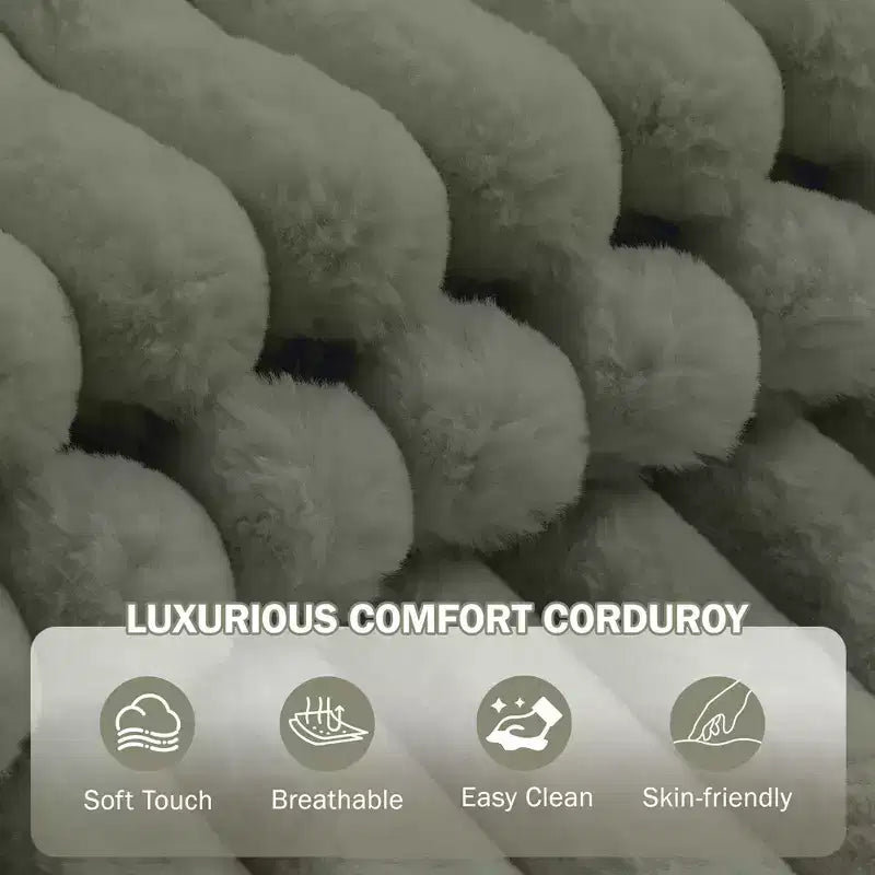 Chaise longue surdimensionnée avec pouf de rangement, canapé-lit nuage en velours côtelé rembourré avec 3 oreillers pour salon, chambre à coucher