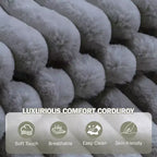 Chaise longue surdimensionnée avec pouf de rangement, canapé-lit nuage en velours côtelé rembourré avec 3 oreillers pour salon, chambre à coucher