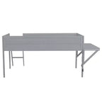 Lit mezzanine double en bois avec bureau et LED, cadre de lit en bois avec plateau en bois pour salle de jeux