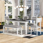 Ensemble de salle à manger GDFStudio Monica 6 pièces avec table et chaises rembourrées