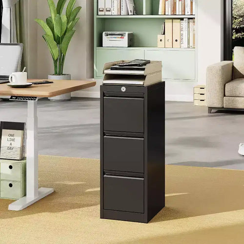 Acekool 103 Rolling Storage Cabinet with Lock, Workbench & Adjustable Shelf, Mobile Tool Chest for Garage, Shop, Office, Black