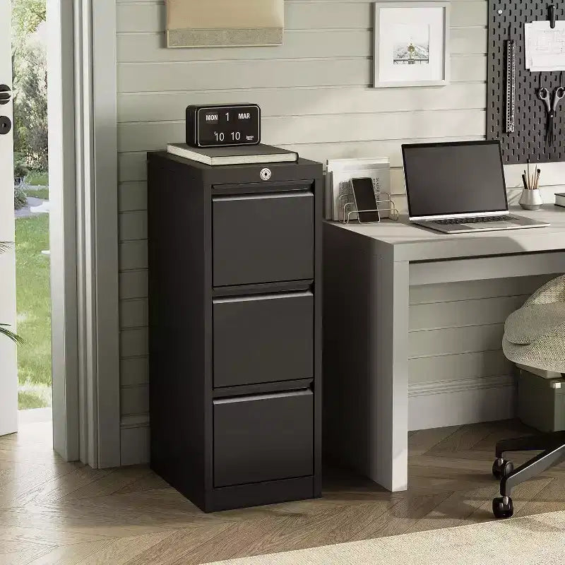 Acekool 103 Armoire de Rangement Roulante avec Serrure, Établi et Étagère Réglable, Chariot à Outils Mobile pour Garage, Atelier, Bureau, Noir