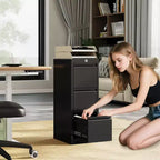 Acekool 103 Armoire de Rangement Roulante avec Serrure, Établi et Étagère Réglable, Chariot à Outils Mobile pour Garage, Atelier, Bureau, Noir