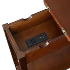 Table d'appoint relevable HomeStock Belmont avec rangement et station de chargement, dotée de ports USB, de prises de courant et d'un design compact et peu encombrant