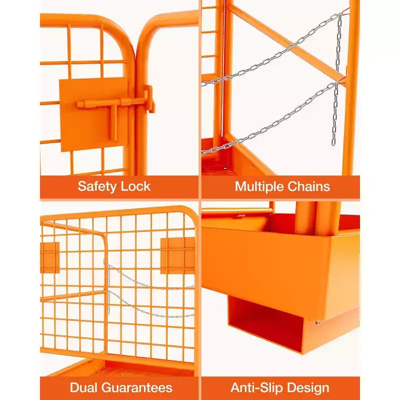 Nacelle de sécurité pour chariot élévateur, panier de travail pour chariot élévateur - Plate-forme de travail robuste de 91x91 cm, capacité de 544 kg pour travaux aériens