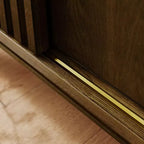 Bahut-buffet de 120 cm avec rangements, bahut-buffet de ferme cannelé avec 2 portes et pieds en bois massif, meuble console média