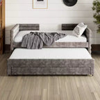 GDFStudio Alston Lit de repos double capitonné avec lit gigogne et tiroirs de rangement