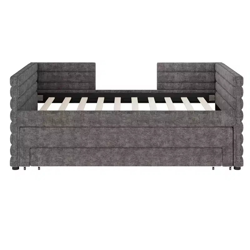 GDFStudio Alston Lit de repos double capitonné avec lit gigogne et tiroirs de rangement