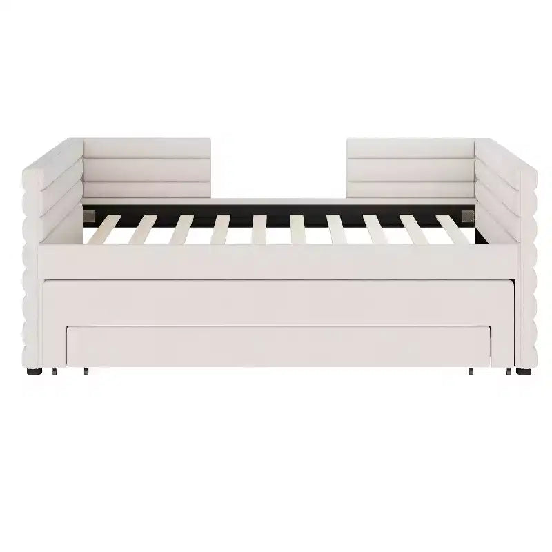 GDFStudio Alston Lit de repos double capitonné avec lit gigogne et tiroirs de rangement