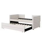 GDFStudio Alston Lit de repos double capitonné avec lit gigogne et tiroirs de rangement