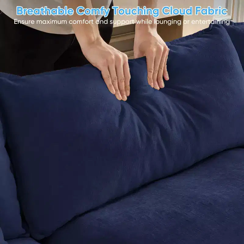 Mjkone Canapé modulaire surdimensionné de 396 cm, en forme de U avec 2 poufs, canapé 6 places en chenille avec assise profonde