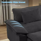 Mjkone Canapé modulaire surdimensionné de 396 cm, en forme de U avec 2 poufs, canapé 6 places en chenille avec assise profonde