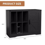 Meuble pour tourne-disque avec rangement pour vinyles, Meuble de platine de style ferme avec porte, Étagères de rangement pour vinyles, Meuble de rangement en bois pour salon, Noir