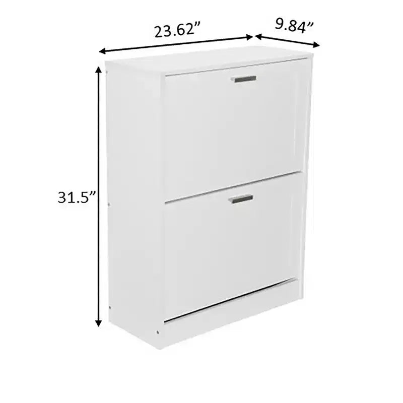 Meuble à chaussures en bois AndMakers 31 po H x 24 po L, blanc titane