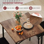 Costway Ensemble table à manger 3 pièces avec sièges rembourrés, dossiers rembourrés et pieds en métal