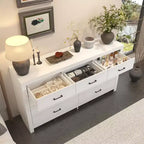 Commode de rangement rustique Famapy à 9 tiroirs, compartiments, construction robuste, tiroirs spacieux