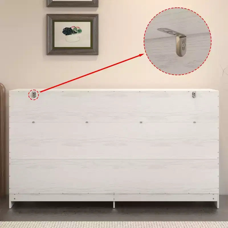 Commode de rangement rustique Famapy à 9 tiroirs, compartiments, construction robuste, tiroirs spacieux