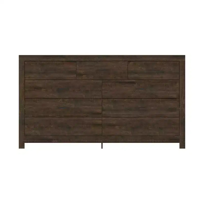 Commode de rangement rustique Famapy à 9 tiroirs, compartiments, construction robuste, tiroirs spacieux